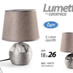Lampada tavolo ceramica moderno lumetto abat-jour comodino scrivania argento ass