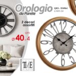 Orologio parete tondo muro moderno vintage arredo plastic argento oro ass 40 cm