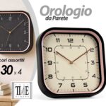 Orologio parete moderno quadrato design ufficio casa acri nero bianco ass 30cm