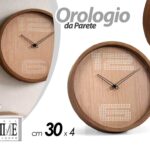 Orologio parete effetto legno tondo elegante moderno loft casa ufficio 30 cm