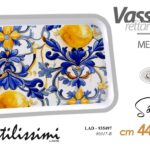 Vassoio rettangolare portata buffet melamina mediterraneo blu limoni 44*33*2 cm