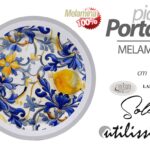 Piatto portata vassoio tondo buffet melamina mediterraneo limoni ass 40 cm
