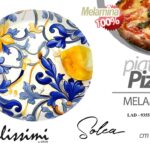 Piatto pizza portata vassoio tondo melamina mediterraneo blu limoni ass 33 cm