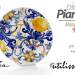 Piatto piano melamina servizio mediterraneo blu limoni campeggio picnic 25 cm
