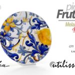 Piatto dolce frutta dessert melamina mediterraneo blu limoni campeggio 20 cm