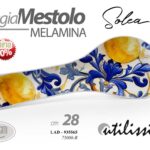 Poggiamestolo porta mestolo poggia melamina blu limoni mediterraneo 28*11*2 cm