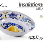 Ciotola insalatiera scodella tonda melamina blu limoni mediterraneo 33*8 cm