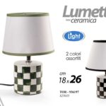 Lampada abatjour lumetto ceramica tavolo comodino moderno e14 40w color as 26 cm