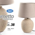 Lampada abat-jour lumetto ceramica tavolo comodino moderno bianca E14 40W 38*26