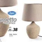 Lampada abat-jour lumetto ceramica tavolo comodino moderno bianca E14 40W 38 cm