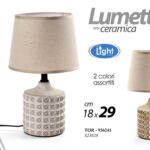 Lampada abat-jour lumetto ceramica tavolo comodino moderno assort E14 40W 29 cm