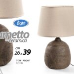Lampada abat-jour lumetto ceramica tavolo comodino moderno grigia E14 40W 39*26