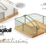 Porta tovaglioli tavola portatovaglioli metallo legno moderno cucina ass 19x19x7