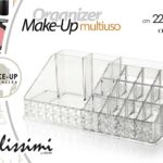 Organizer make up rossetti trucco contenitore acrilico trasparente 22x13x8 cm