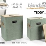 2 porta biancheria cesto verde coperchio legno bagno contenitore portaoggetti