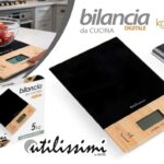 Bilancia cucina digitale vetro nero legno pesa alimenti oggetti dieta 5 kg 22*15