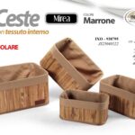 4 Contenitori marrone scuro organizer ingresso armadio scaffale 36-32-28-24 cm