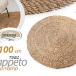 Tappeto rotondo erba marina naturale intrecciato rustico arredo moderno 100 cm