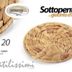 Sottopentola sottopiatto tondo paglia intreccio moderno cucina tavola 20 cm