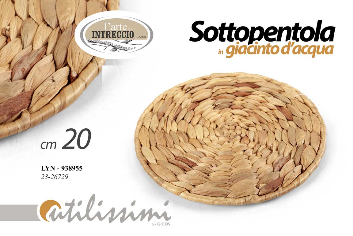 8025569938955 Sottopentola sottopiatto tondo paglia intreccio moderno cucina tavola 20 cm - immagine 1