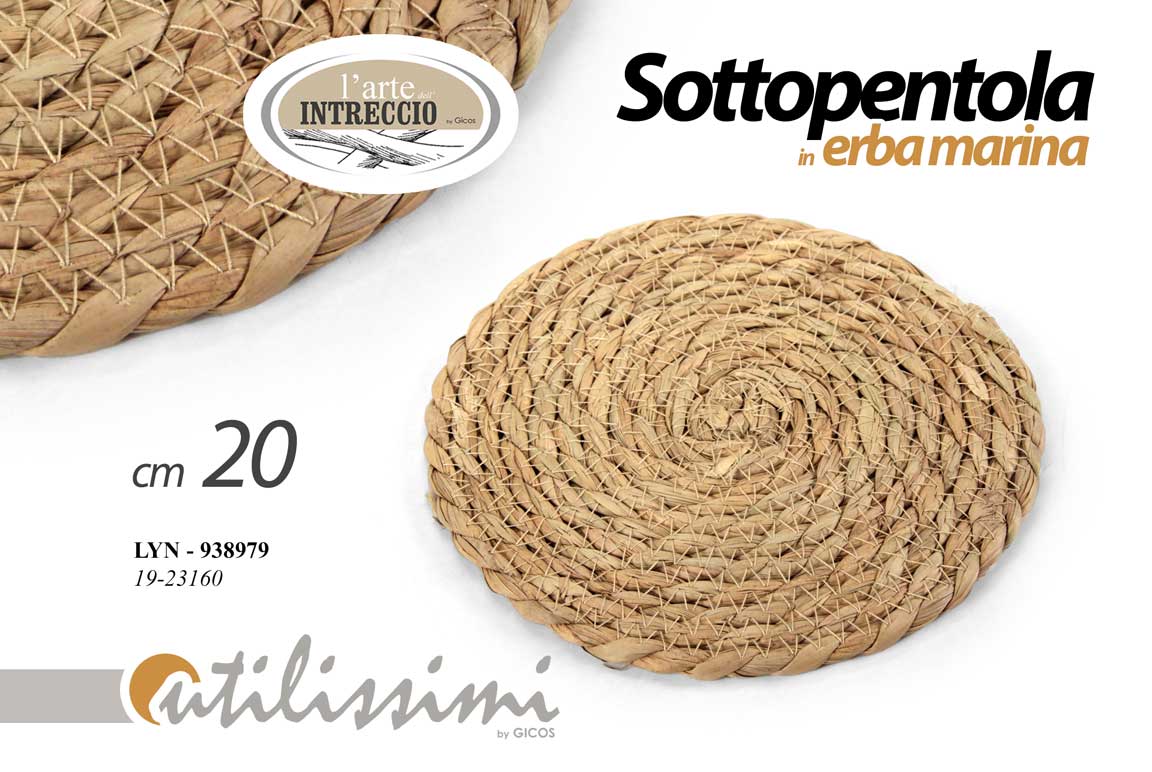 8025569938979 Sottopentola sottopiatto tondo paglia rustico naturale cucina tavola 20 cm - immagine 1