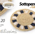 Sottopentola sottopiatto tondo paglia bicolore moderno cucina tavola 20 cm