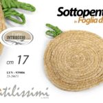 Sottopentola sottopiatto tondo paglia rustico marrone verde cucina tavola 20 cm