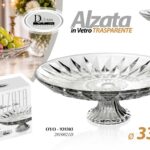 Alzata vetro trasparente tonda dolci torta centrotavola porta frutta 32x11 cm