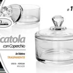 Scatola vetro trasparente coperchio porta gioielli portagioie Contenitore 10x10