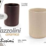 Portaspazzolini denti bicchiere ceramica set accessori bagno lavabo moderno 11cm