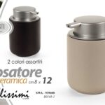 Dosatore sapone dispenser ricaricabile ceramica bagno moderno lavabo ass 12 cm