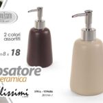 Dosatore sapone dispenser ricaricabile ceramica bagno moderno lavabo ass 18 cm