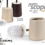Portascopino wc water ceramica set bagno accessori completo moderno ass 38*11 cm