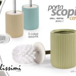 Portascopino wc water ceramica set bagno completo moderno color ass 38*10 cm