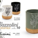 Portaspazzolini bicchiere denti lavabo ceramica set accessori bagno natura 10 cm