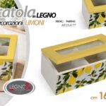 Scatola cofanetto porta bustine the tè tisane legno limoni moderno 16*8*7 cm