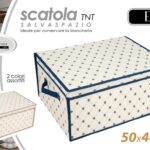 Contenitore biancheria salvaspazio scatola cambio stagione rigido tnt 50*40*25CM
