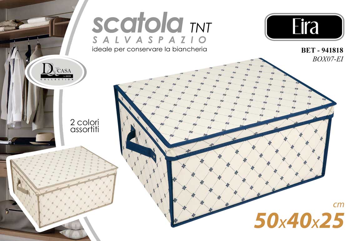 8025569941818 Contenitore biancheria salvaspazio scatola cambio stagione rigido tnt 50*40*25CM - immagine 1