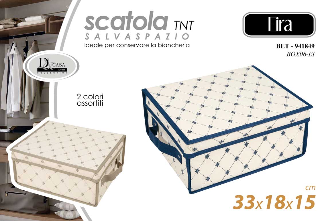 8025569941849 Contenitore biancheria salvaspazio scatola cambio stagione rigido tnt 33*28*15cm - immagine 1