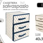 Cassettiera 3 cassetti tnt salvaspazio organizer armadio biancheria moderno 50cm
