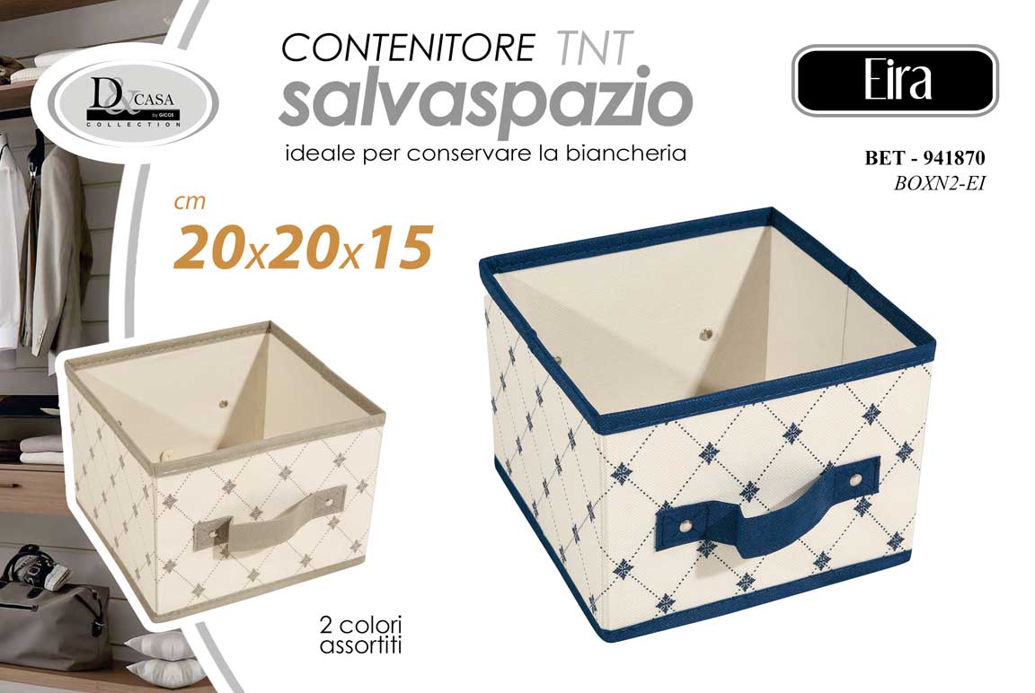 8025569941870 Cesto cestino tnt salvaspazio organizer biancheria armadio portaoggetti 20*20*15 - immagine 1