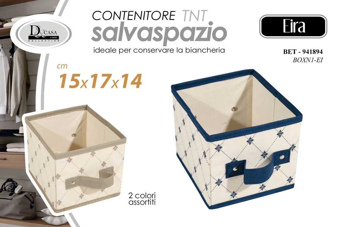 8025569941894 Cesto contenitore tnt salvaspazio organizer cassetti cravatte armadio 15*17*14cm - immagine 1