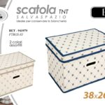 Contenitore biancheria salvaspazio scatola cambio stagione rigido tnt 38*26*24cm