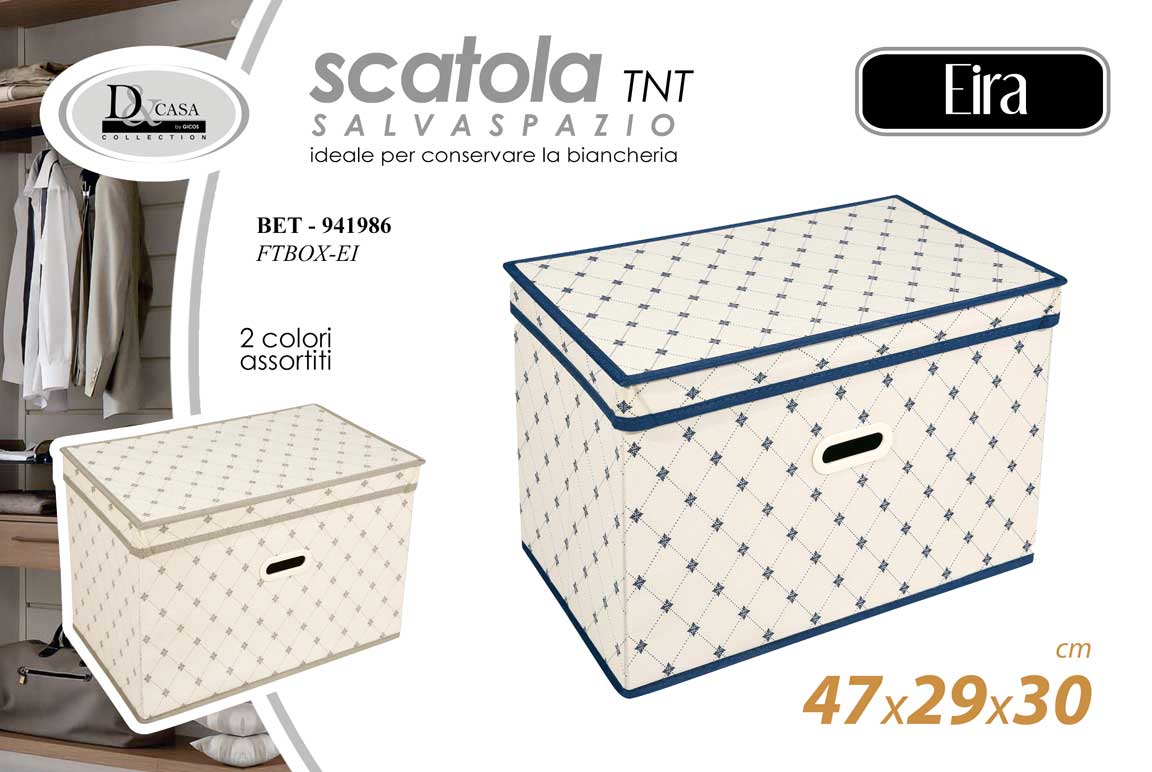 8025569941986 Contenitore biancheria salvaspazio scatola cambio stagione rigido tnt 47*29*30cm - immagine 1