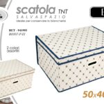 Contenitore biancheria salvaspazio scatola cambio stagione rigido tnt 50*40*25cm
