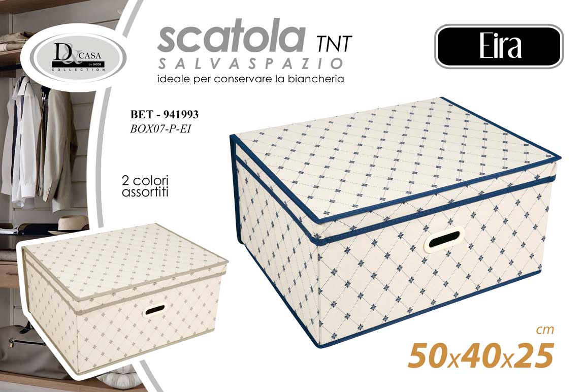 8025569941993 Contenitore biancheria salvaspazio scatola cambio stagione rigido tnt 50*40*25cm - immagine 1