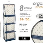 Organizer portaborse gruccia 8 ripiani armadio antipolvere salvaspazio 100*34 cm
