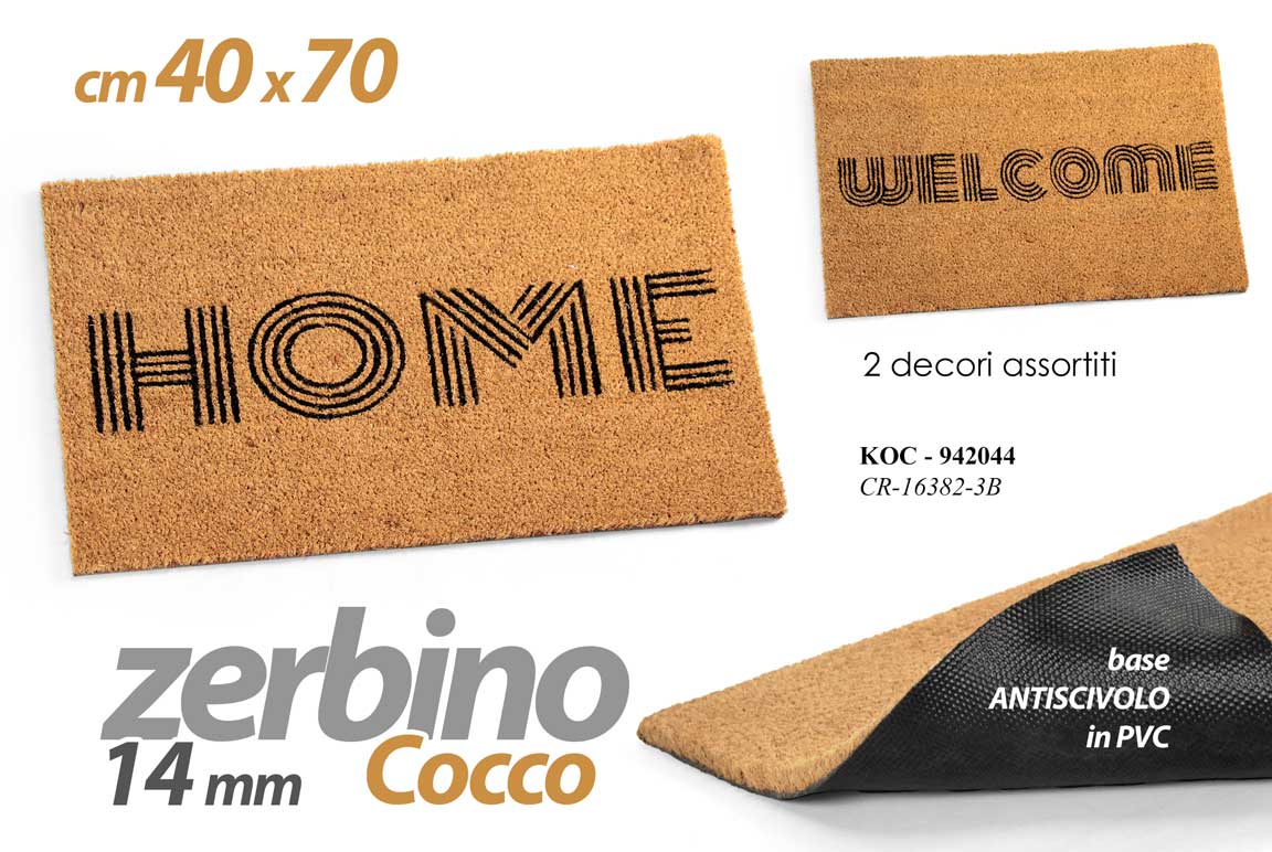 8025569942044 Zerbino esterno cocco naturale moderno ingresso antiscivolo pvc pr ass 70x40x1,4 - immagine 1