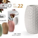 Vaso geometrico ceramica fioriera fiori pianta arredo moderno color ass 22x13 cm