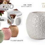 Vaso geometrico ceramica fioriera fiori pianta arredo moderno color ass h15*13
